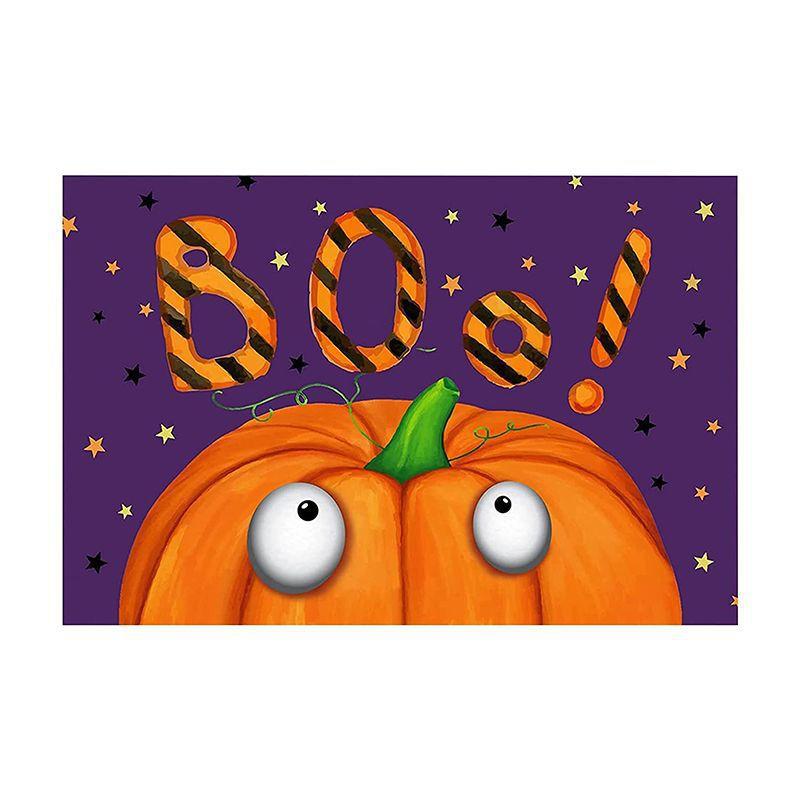 2pcs Halloween Foot Mats Ethnic Festival Decorative Floor Mats Easy To Take Care of Door Mats
