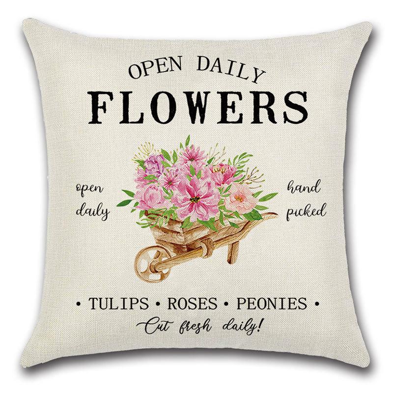 Spring Pillow Case Sofa Waist Pillow Case Garland Truck Light Luxury Home Office Pillow Pillow Case