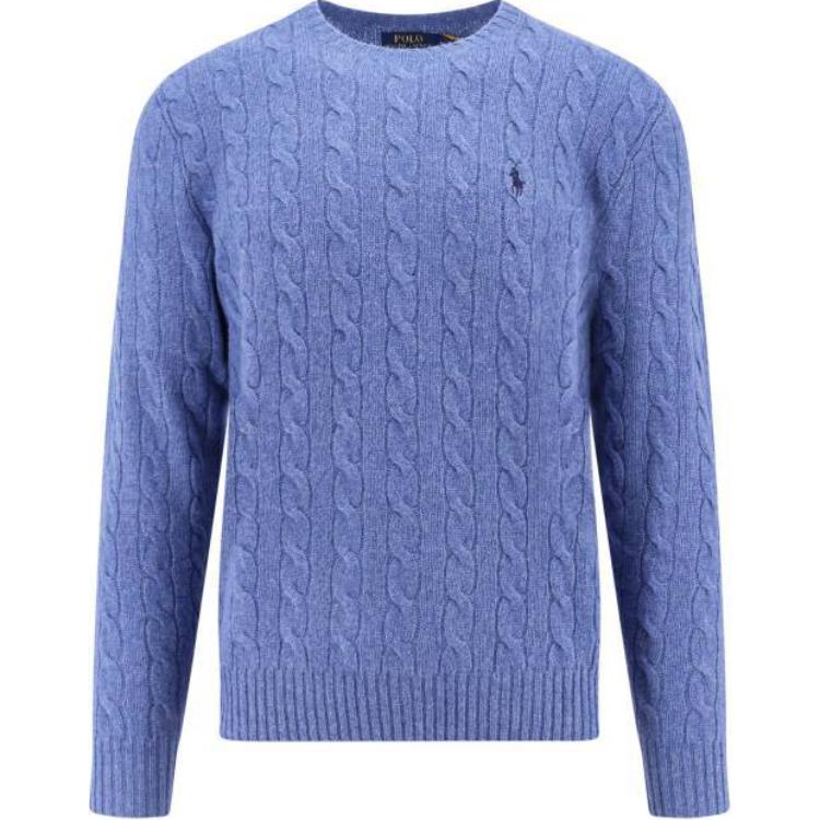 

Мужской пуловер с круглым вырезом и вышивкой логотипа Polo Ralph Lauren, синий, 710876762-023 M