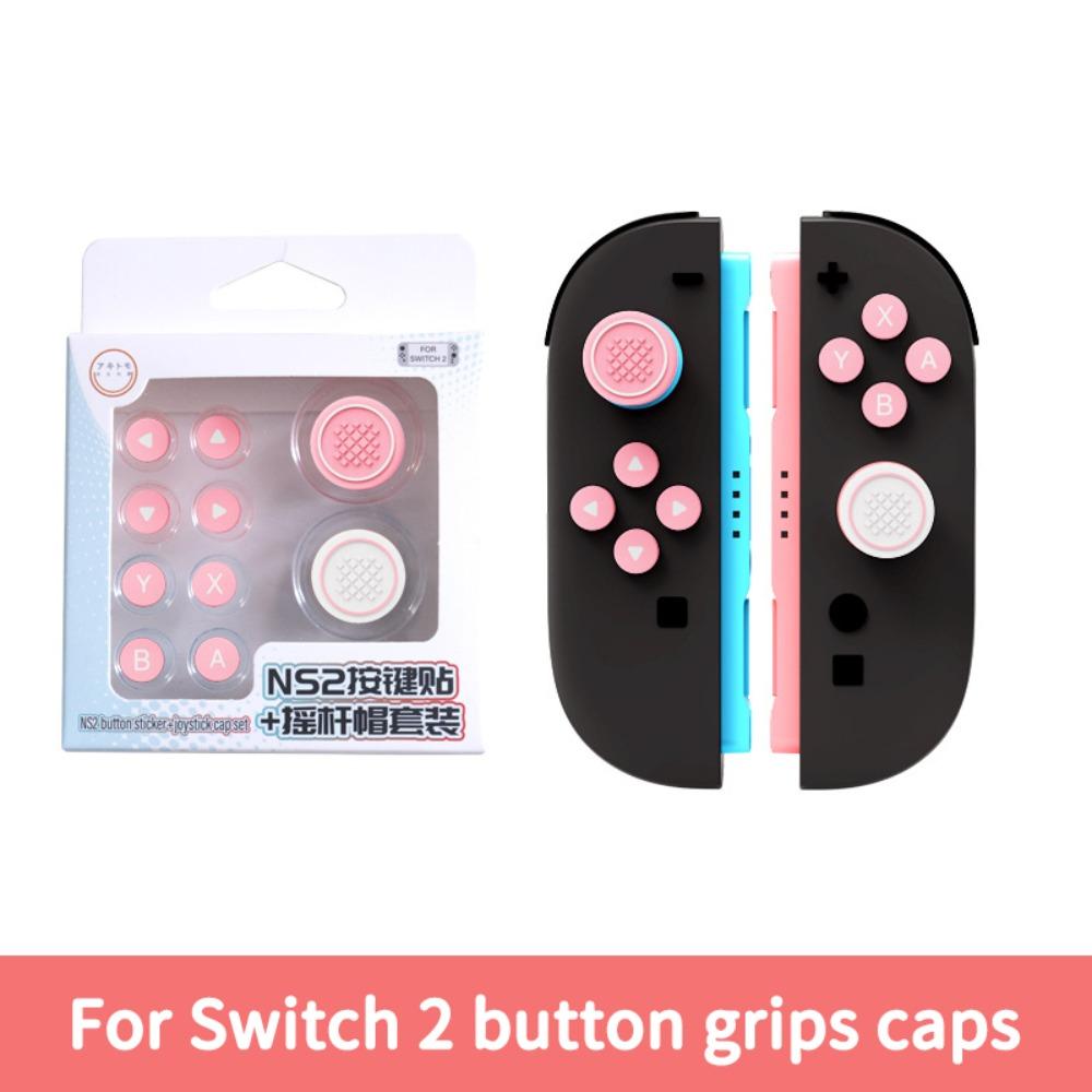 Silicone Button Grips Caps Anti-slip Accessories Joystick Cap Button Sticker Set Thumb Stick Case Cover for Nintendo Switch 2