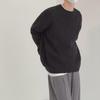 Men's Korean Style Round Neck Solid Color Sweater - High-End & Trendy Autumn/Winter Casual Pullover