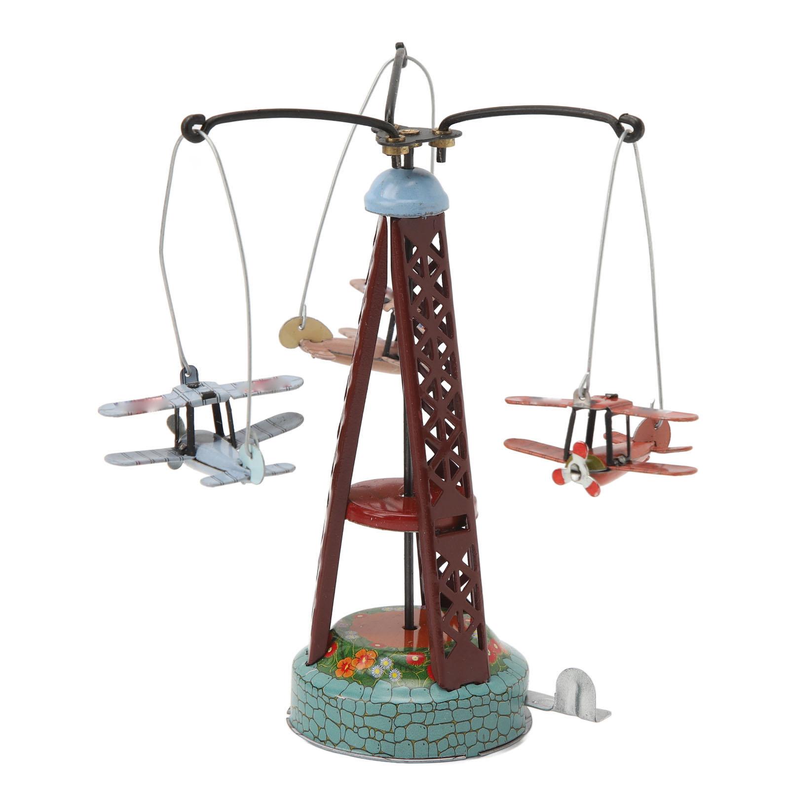 Biplane Rotating Toy Tinplate Nostalgia Rotating Airplane Toys Rotating Biplane Ornament