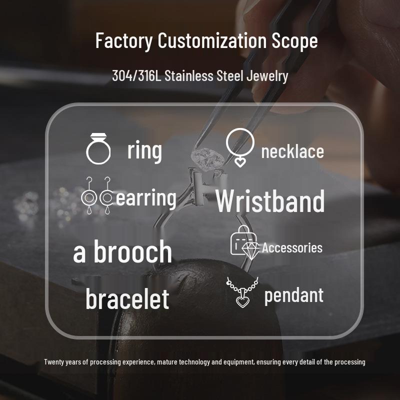 Titanium Steel Zirconia Pendant Necklace - Customizable Design with Vacuum Electroplating Full Manufacturing and Materials