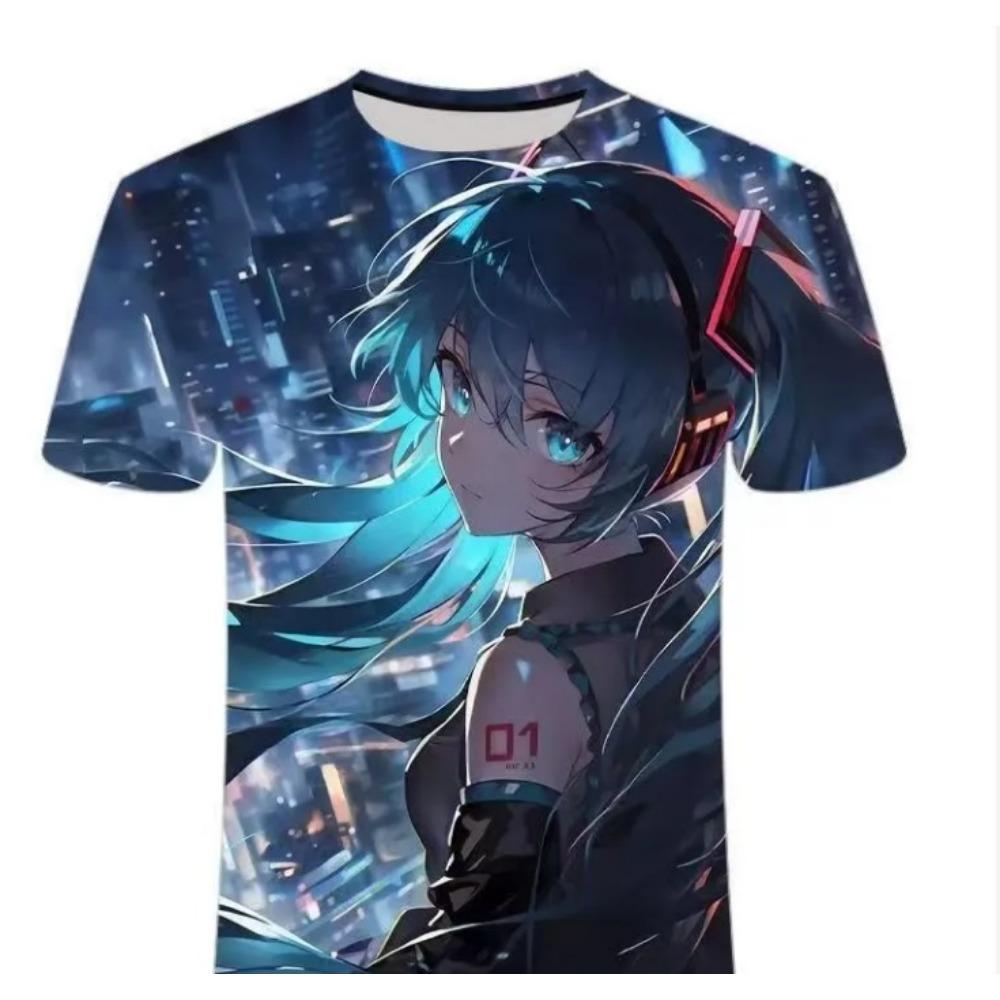 Hatsune Miku Series 2026 Hatsune Miku Versatile Teen Unisex 3D Casual Crew Neck Short Sleeve T-Shirt