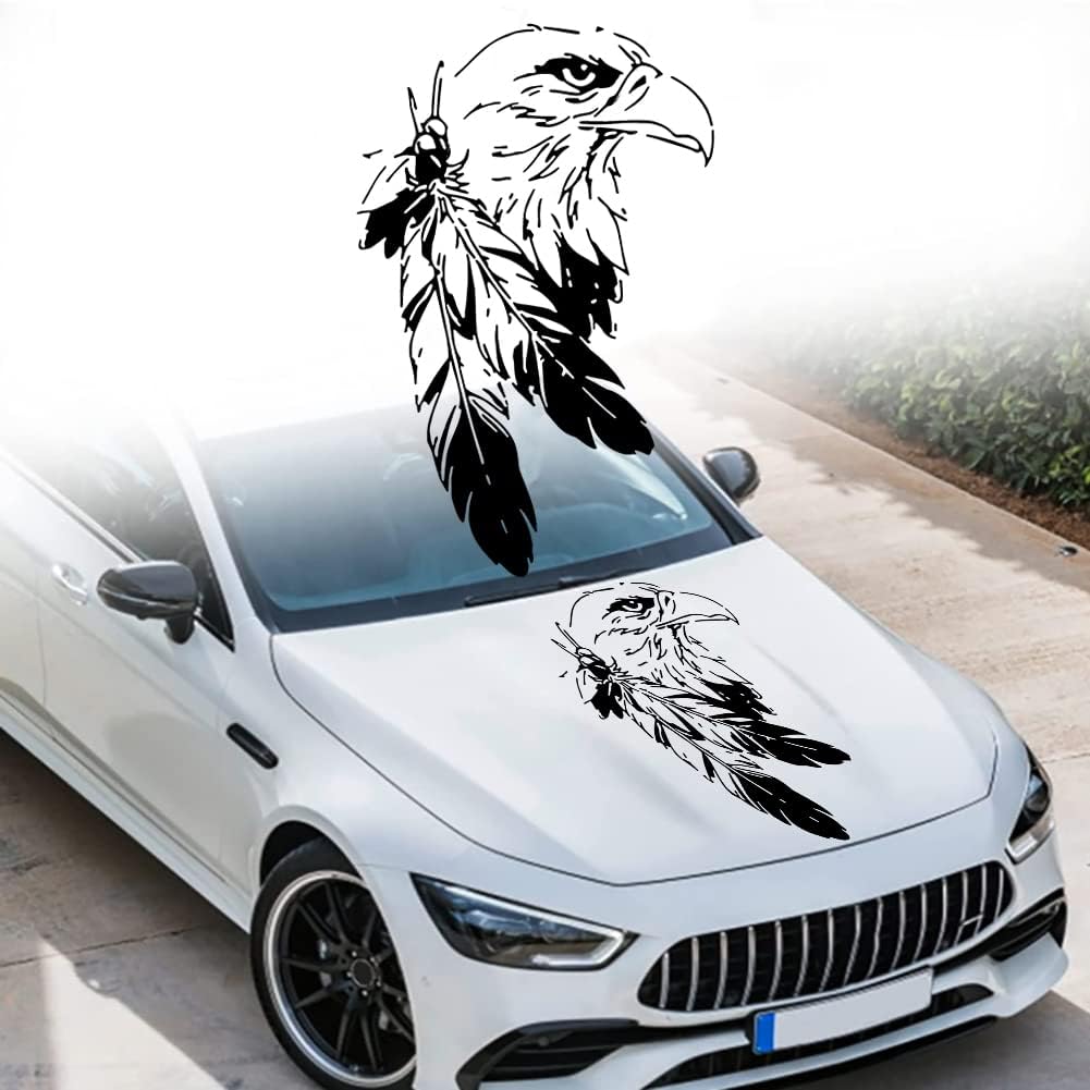 JSCARLIFE 2Pcs Skull Car Body Sticker, Self-Adhesive Vinyl Graphics Decals for Car/Truck, Universal Car Hood Body Side Rear Window Stickers