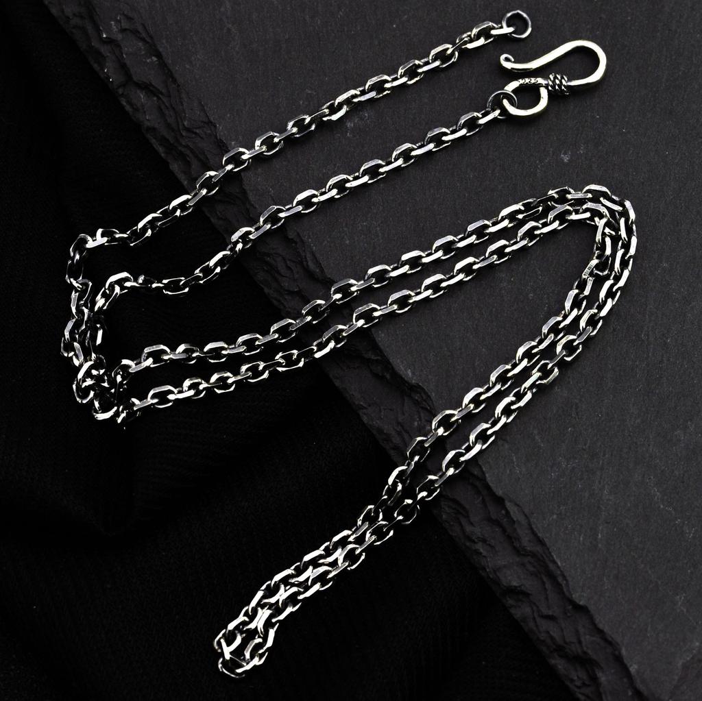 Ασήμι Στερλίνα S925 Κούμπωμα με Γάντζο Αλυσίδα Κέρατου Μόδας Προσωπικότητα Tyag Vintage Κολιέ Χιπ Χοπ Ουδέτερο Μπουτίκ Κοσμήματα