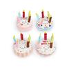 Happy Birthday Cake Plush Dog Toy, Squeaky Stuffed Candle Chew Toy for Small Medium Dogs, Pet Birthday Gift