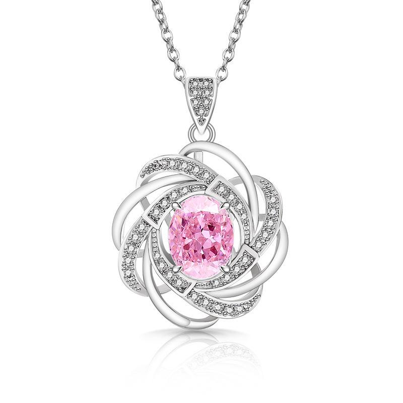 925 Sterling Silver Fashion Light Luxury Ice Flower Cut Zircon Cosmic Star Necklace Birthday Party Anniversary Gift