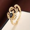 Sterling Silver Retro Scorpion Rings Women Creative Desert Animal Rainbow Mystic Crystal Punk Ring Girl Hip Hop Gift
