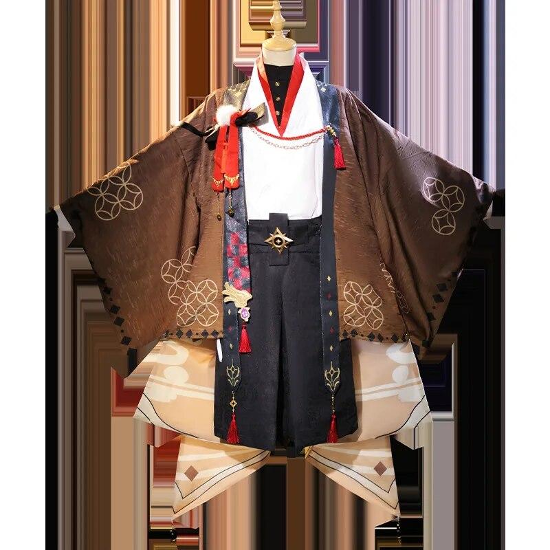 PÅ LAGER Aether Cosplay Spill Genshin Impact Aether Doujin Cosplay Kostyme Kimono Reisende Halloween Aether Doujin