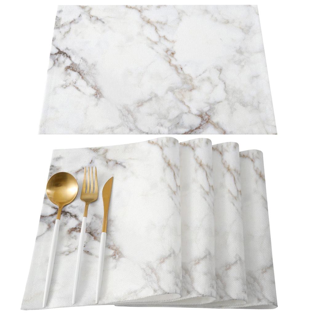 1pcs Placemats Marble Pattern Table Mats for Dining Table Kitchen Accessories Modern Home Decor Linen Tableware Pads Coaster