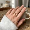 Minimalist Geometric Multicolor Cubic Zirconia Copper Ring for Women Modern Rainbow Stackable Statement Finger Jewelry