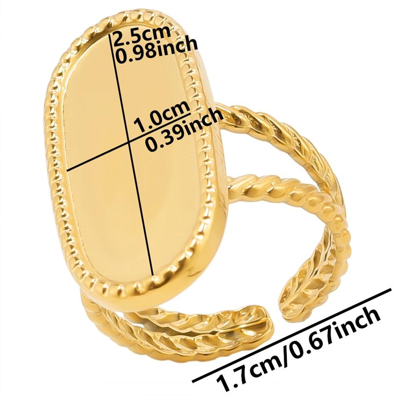 6pcs/lot Gold Plated Stainless Steel Base Rings Settings DIY Blank Knuckle Rings for Women Jewelry Charms Never Fade Wholesale