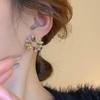 Orecchini a Fiore in Zircone con Ago in Argento Galvanizzato Oro - Design Elegante, Stile di Alta Gamma