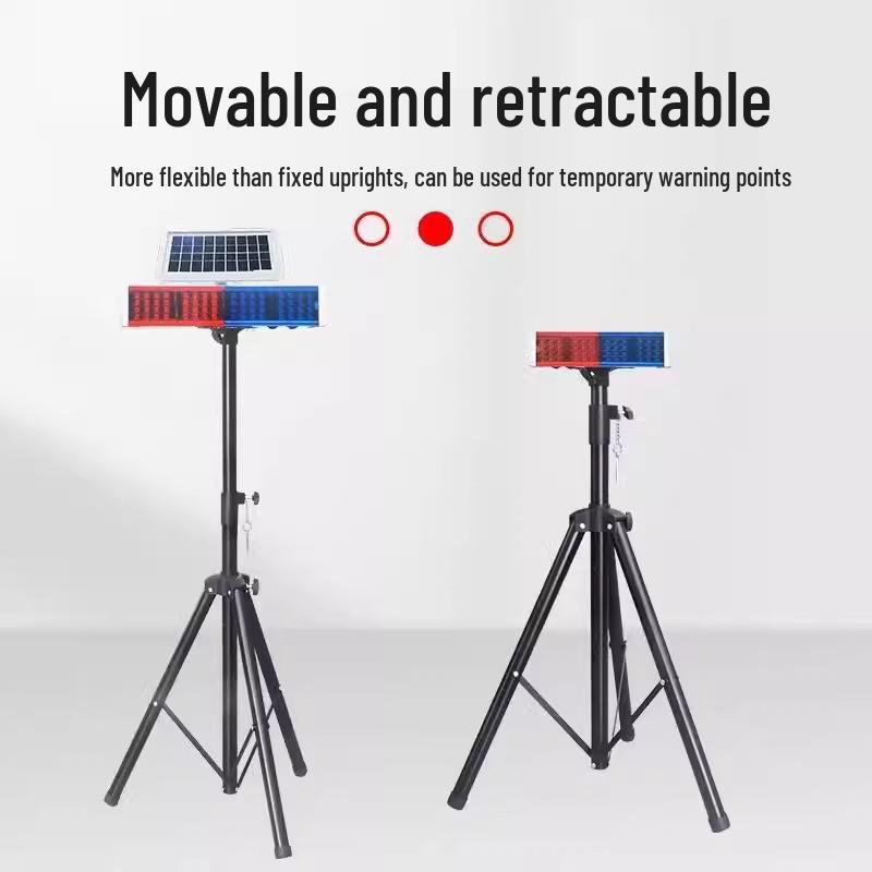 Dual-Sided Solar LED Red Blue Strobe Traffic Signal Light for Intersections