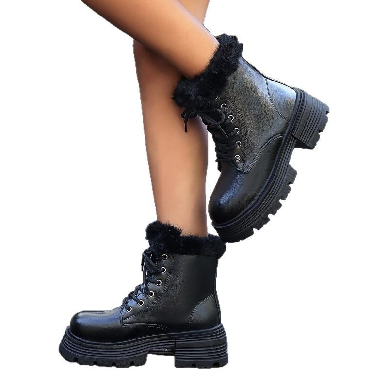 

Женские ботинки Мартина Новые модные женские ботинки большого размера с флисом и утеплителем 42 чёрный