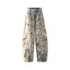 American Retro Design Sense Yellow Mud Dyed Washed Wide-leg Jeans Men's and Women's Summer Design Sense Old Scimitar Pants
