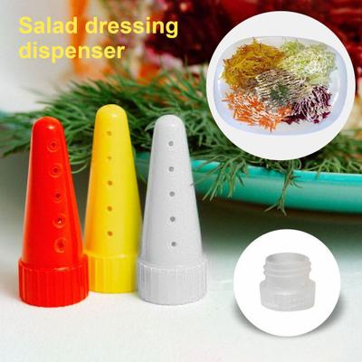 3Pcs Salad Dressing Dispenser Piping Tip Food Grade PP Reusable Salad Sauce Syrup Jam Ketchup Squeeze Bottle Nozzle Kitchen Gadgets
