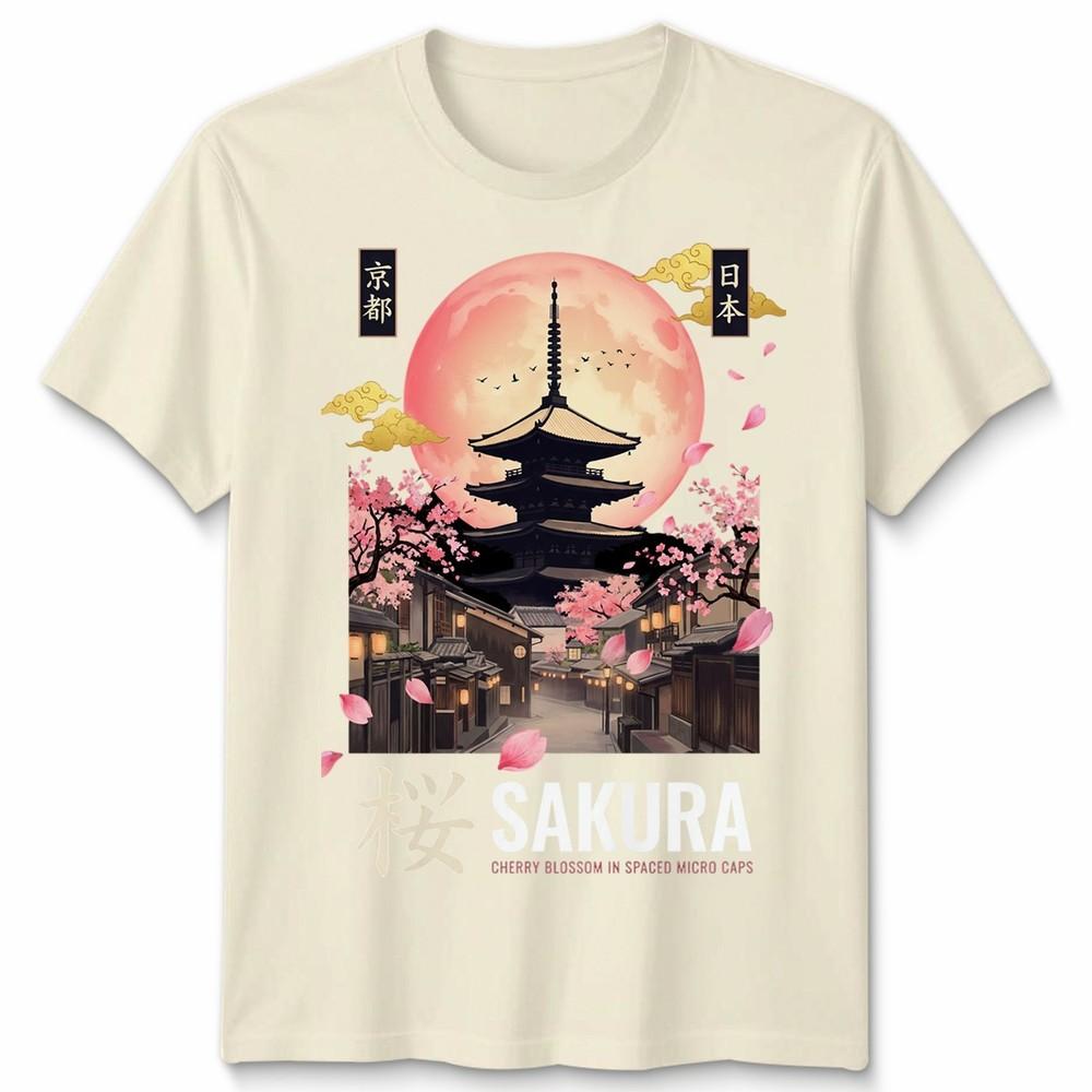 Kyoto Inspired Japanese Unisex T Shirt Tokyo Japan Temple Art Graphic Tee