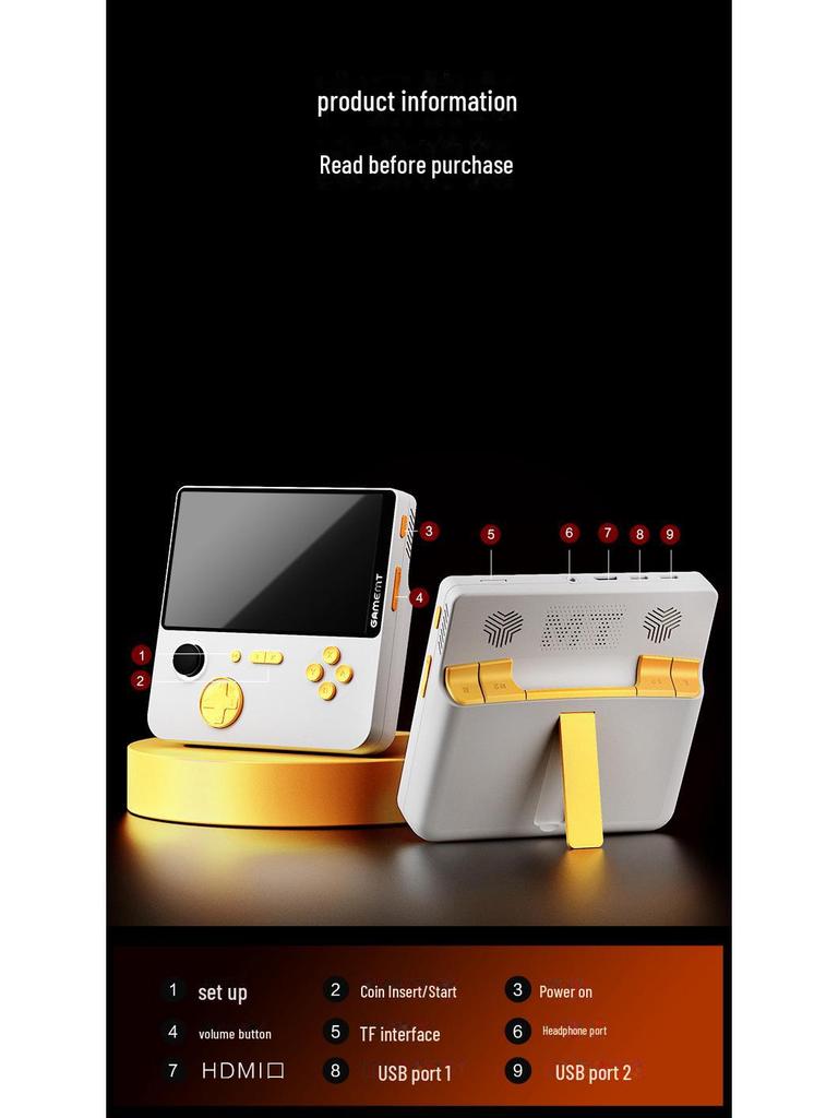 5-inch Dual-Handle Retro Handheld Game Console with TV Projection