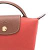 Longchamp Le Pliage Short Handle Snap Zipper Closure Nylon Tote Bag Women Tote Bag Tomato-Red 34175089P94