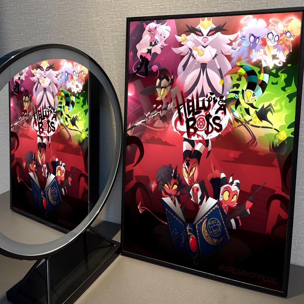 

Мультфильм H-Helluva Boss Terror Whitepaper Плакат Самоклеящийся Плакат Необычная Наклейка На Стену Для Гостиной Бар Украшения Живопись 21cm×30cm NoFrame