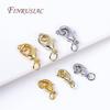 For Bracelet Necklace DIY Jewelry Making Supplies 10Pcs Wholesale Lobster Clasps with 2 Closed Rings Hooks Connectors Clasp