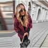 Tendenza Moda Autunno Inverno Nuova Griglia a Pressione a Forma di Diamante Giacca Calda Imbottita in Cotone Larga con Cappuccio