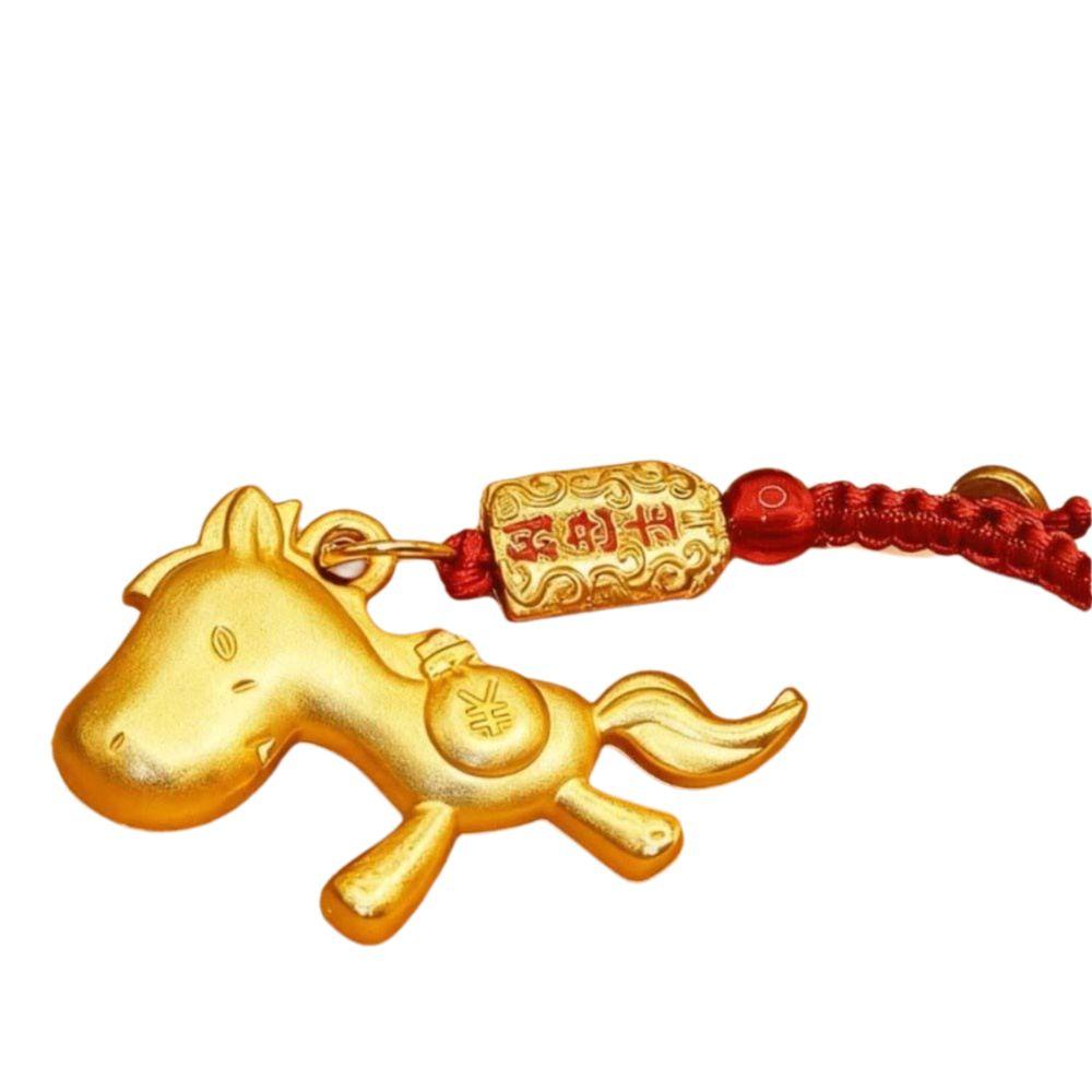Wealth Chinese Zodiac Key Ring Vintage Weaving Key Chains Lucky Horse Bag Pendant  Women Men