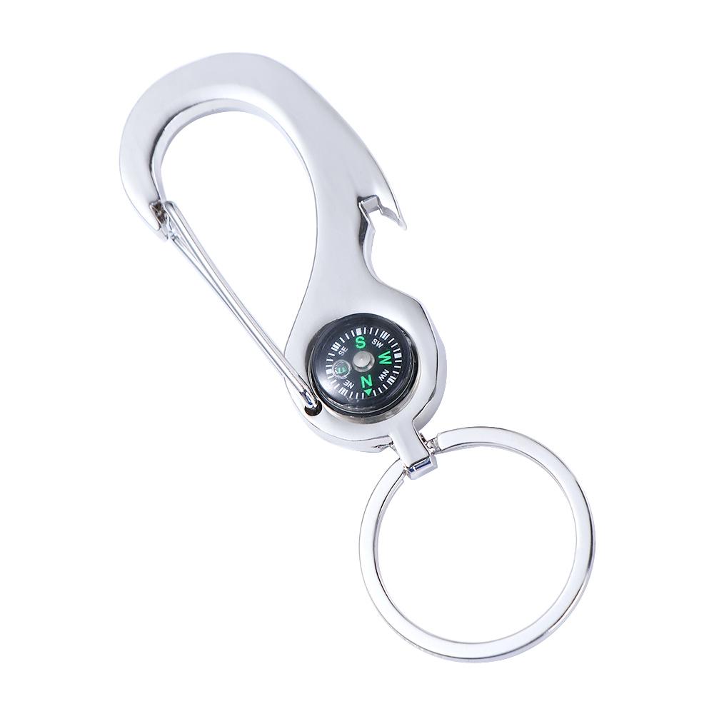 Cute 1PC Tool Compass Multi-function Interior Accessories Key Rings Car Keychain Opener Keyfob серебряный