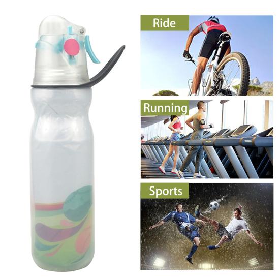 Butelka z rozpylaczem 590 ml, 3 warstwy, izolowana, duża pojemność, bez BPA, przenośna, szczelna, męska, damska, podróżna, do siłowni, do ćwiczeń, słomka do picia