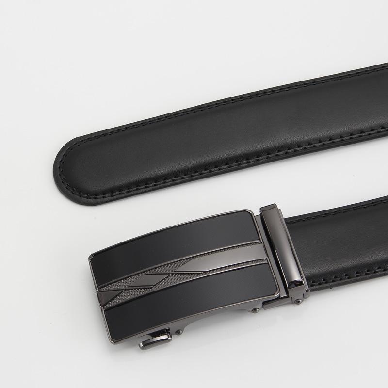 

Мужской ремень из натуральной коровьей кожи Автоматическая пряжка Деловой и повседневный ремень из коровьей кожи второго слоя Мужской ремень Ремень 110-130CM