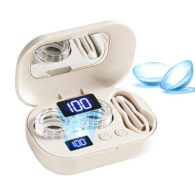 Přenosný čisticí box na brýle Nabíjecí ultrazvukový čistič kontaktních čoček pro posilovnu Sport Běh Fitness Venkovní