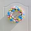 Easter Wreath 33cm Easter Eggs Wreaths for Front Door Colorful Flower Wreath Decoration Happy Easter Celebration Gift