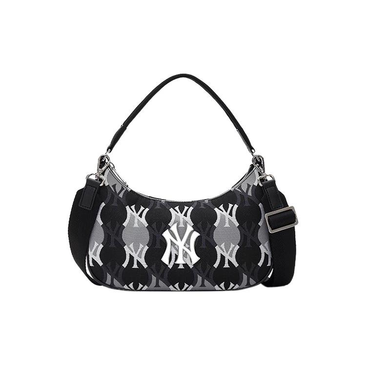 New MLB Nylon Polyester Shoulder Bag Handbag Crossbody Bag Shoulder Bag Regular Unisex Black Gray Color 3ABQS072N-50BKS