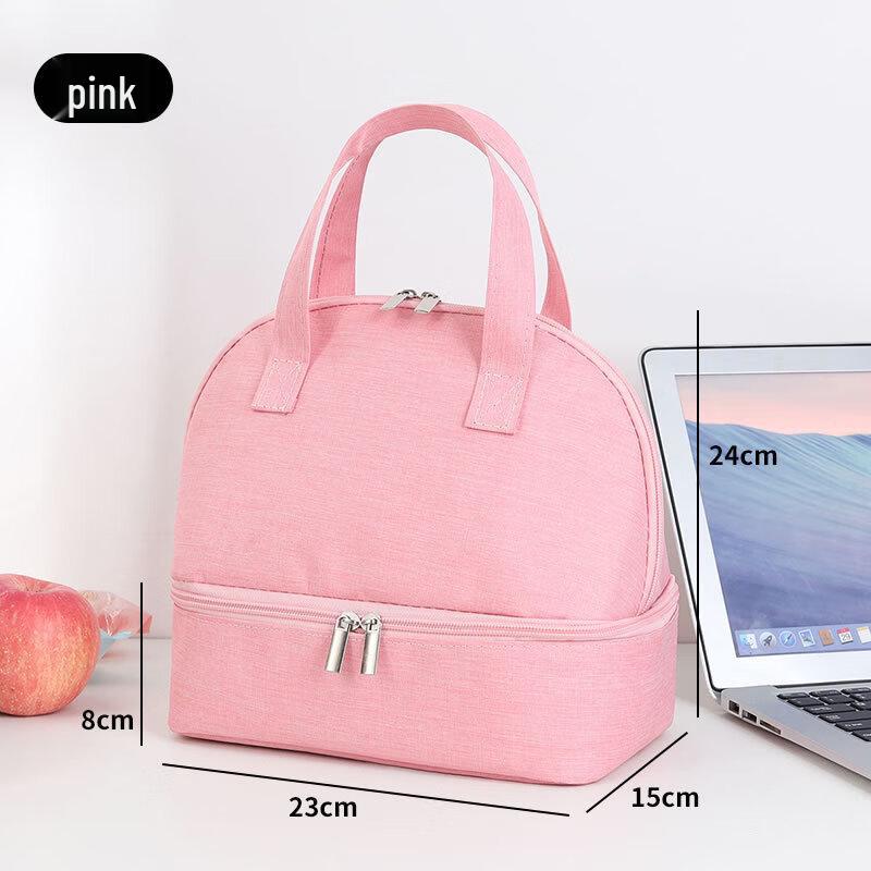 Double-Layer Portable Insulated Lunch Tote Bag