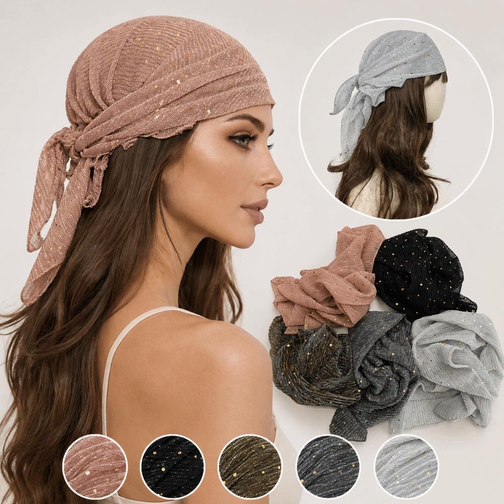 60cm*60cm Hairband Wrinkle Head Wraps Stylish Chemo Beanie Headwraps All Season