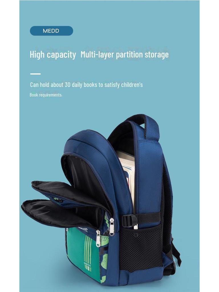 British Style Astronaut Backpack for Boys - Lightweight, Reduced Weight, for 6th Grade Primary School Students, Printed Logo