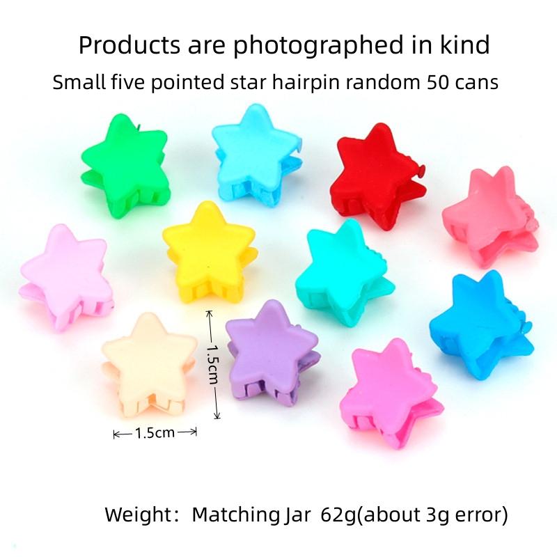 Kinder Haarspangen Süßigkeitenfarbenes Pentagramm 50 Stück Gemischte Farben Mit Flaschen