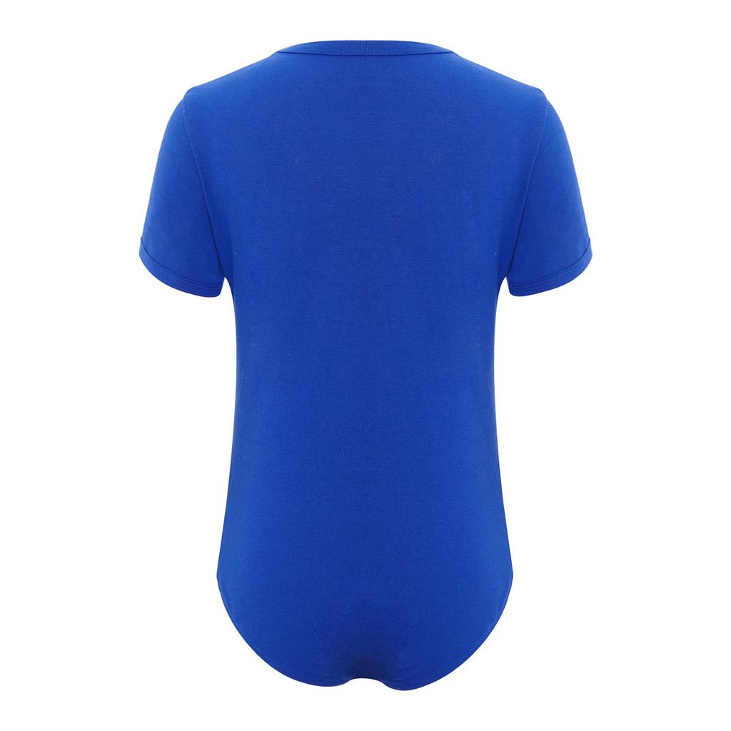 Adaptivní chlapecké tričko s knoflíky v rozkroku, kulatým výstřihem, krátkým rukávem a jednobarevné