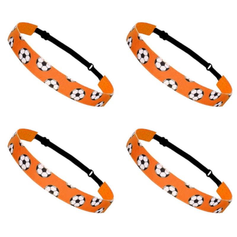 4PCS Elastic Fitness Headbands Adjustable Athletic Headbands Light Weight Breathable For Soccer Basketball Running