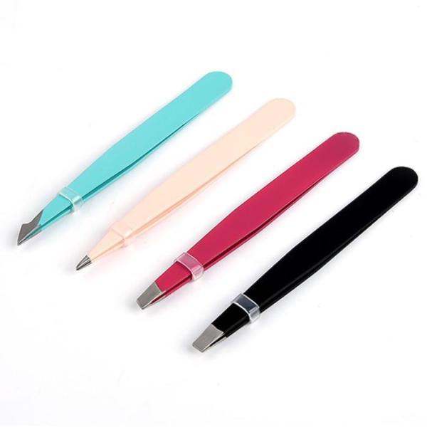 

[OFL0N970] Tweezers, Eyelash Tweezers, Eyebrow Tweezers, Beard Tweezers (12103525) Tongs (pink straight)