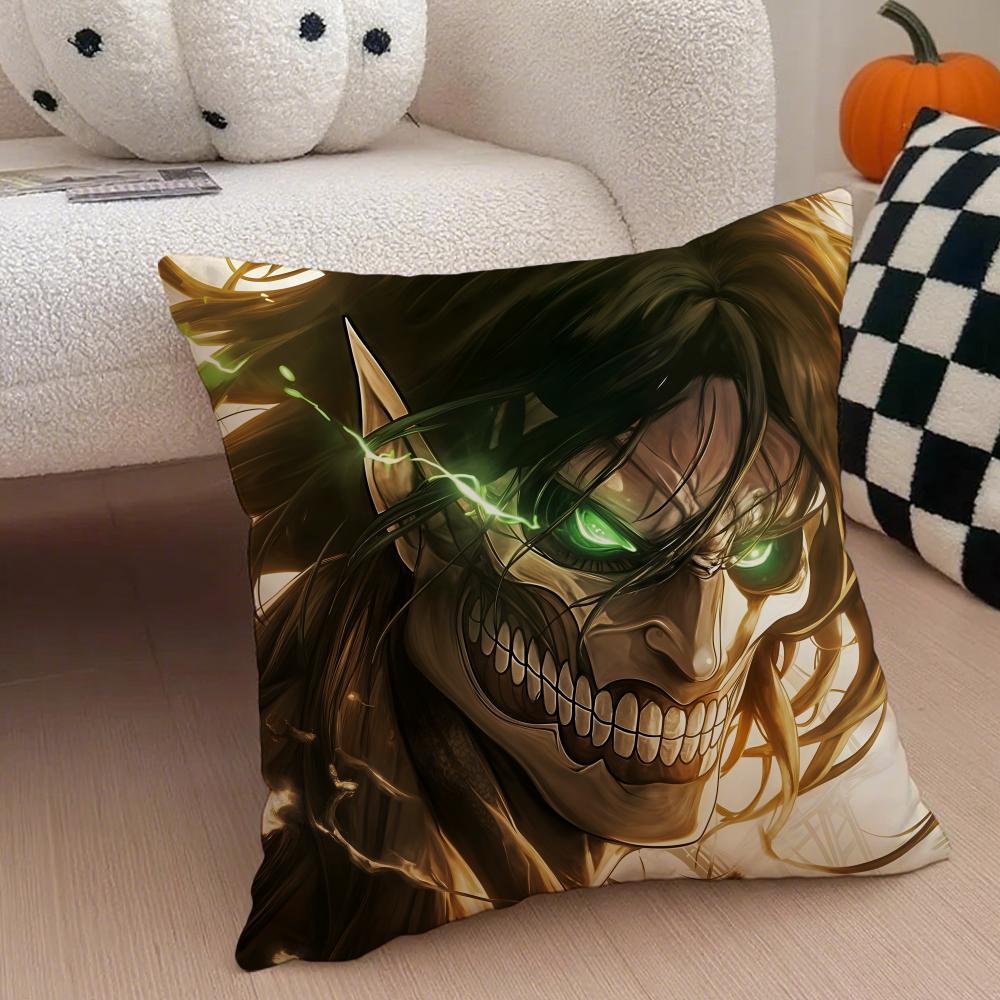 AAttack on Titan Cushion Cover Linen Pillow Case Soft Breathable Protective Couch Room Decoration