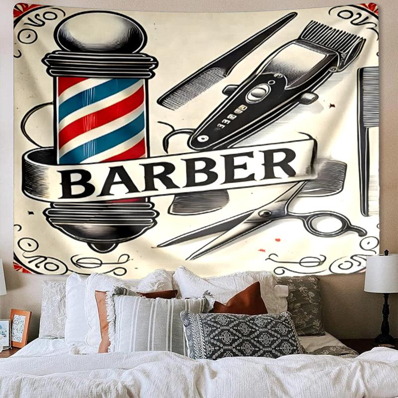 Barber Shop Pole Artwork Printed Tapestry, Wall Hanging,Livingroom, dormitory, Large Wall Decor, Fabric Decor Fan Birthday Gifts