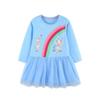 New Autumn Embroidered European Style Knitted Cotton Dress for Girls and Toddlers