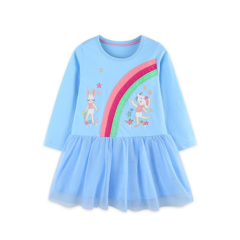 New Autumn Embroidered European Style Knitted Cotton Dress for Girls and Toddlers 4 Years (110 cm)