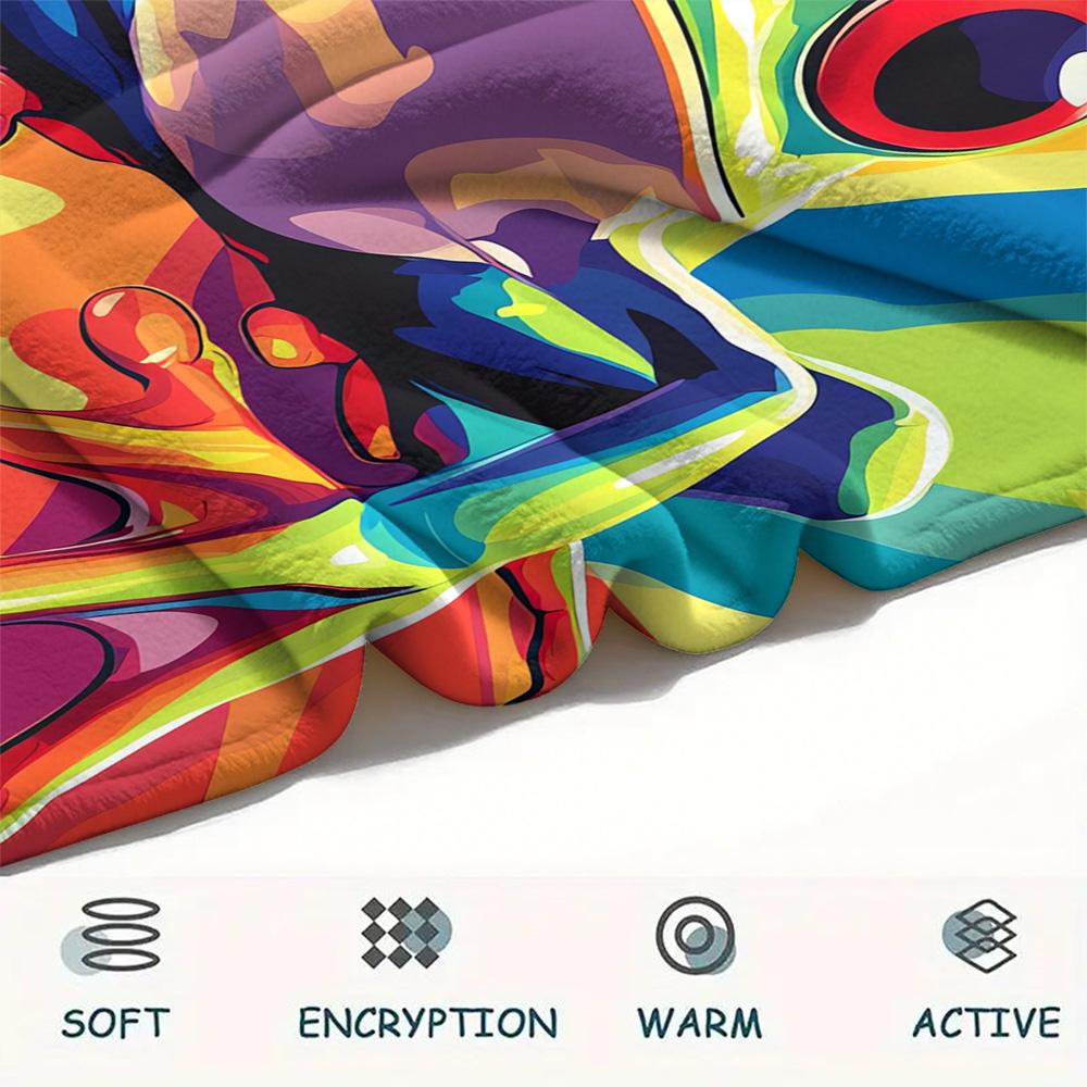 Tree Frog Print Flannel Blanket, High Quality Comfortable for All Seasons, Home Decor, Warmth and Comfort, Perfect for Christmas Gifts