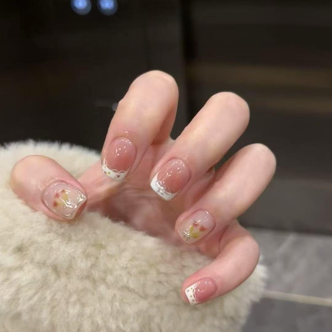 

Кошачий глаз глянцевая броня: Телесно-розовый лак для ногтей с градиентом тюльпана и кусочки румян Glue Version