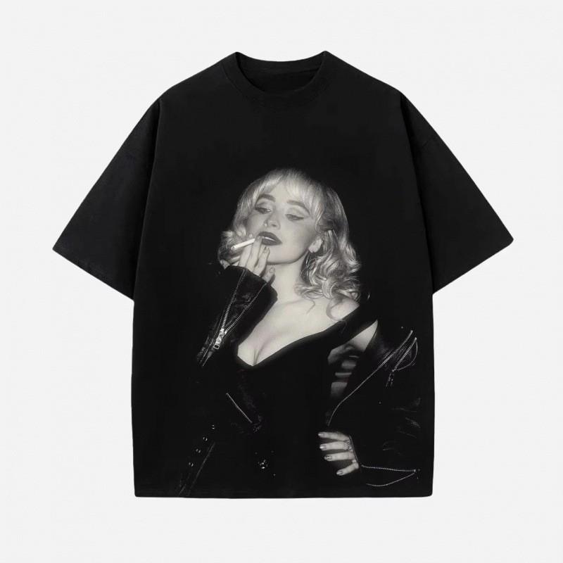 Unisex Cotton Graphic Tee Streetwear Short Sleeve T-Shirt Fall Youth Casual Wear