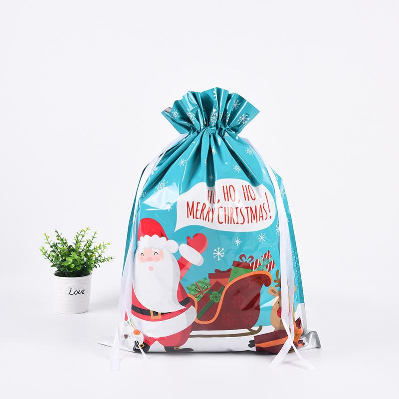 58x43cm / 49x69cm Large Capacity Christmas Gift Bag Sacks Cookies Storage Christmas Drawstring Bags Packaging Xmas Supplies 1PCS
